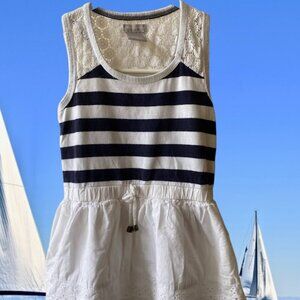 Tahari Girl's Stripe Lace Dress